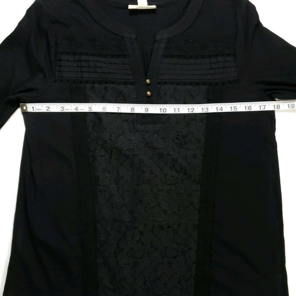NWT Style & Co Petite PSmall Lace-Front Henley Top - Picture 4 of 8